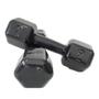 Imagem de Par de Halter Dumbell Sextavado Peso Academia Musculação Revestido Ahead 9 kg Preto