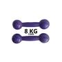 Imagem de Par De Halteres Emborrachado Lilas 8 Kg Fitness Musculação
