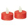 Imagem de Par De Velas Led Glitter Vermelho