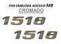 Imagem de Par Emblema Caminhão Mb 1518 Adesivo Cromado Lateral (2pç)