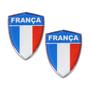 Imagem de Par Emblema Escudo Da França Com Moldura Cromada 6 Cm x 4,5 cm