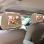 Imagem de Par Encosto Com Tela Lcd Bege Fiat Grand Siena 7 Polegadas Dependente Replicação Visor Monitor