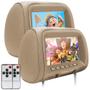 Imagem de Par Encosto Com Tela Lcd Bege Polo 2002 2003 2004 2005 2006 2007 7 Polegadas Dependente Replicação Visor Monitor