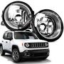 Imagem de Par Farol Auxiliar Milha Lente Vidro Aro Prata Renegade 2015 2016 2017 2018 2019