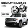 Imagem de Par Farol Auxiliar Milha Lente Vidro Aro Prata Renegade 2015 2016 2017 2018 2019
