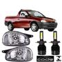 Imagem de Par farol corsa pick up 1994 a 2002 crom pl super led 12/24v