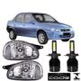 Imagem de Par farol corsa sedan cromado 1994 a 2002 super led 6000k