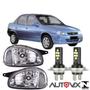 Imagem de Par farol corsa sedan cromado 1994 a 2002 super led branca