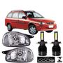 Imagem de Par farol corsa wagon 1994 a 2002 cromado p super led 4300k