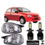 Imagem de Par farol corsa wind 1994 a 2000 cromado vidro super led 12/24v