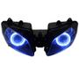 Imagem de Par Farol de Milha Angel Eye U7 Azul Moto Yamaha XT 660R 2005 2006 2007 2008 2009 2010 2011 2012 2013