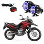 Imagem de Par Farol de Milha Angel Eye U7 Mini Azul para Moto Honda XRE 300 ABS 2010 2011 2012 2013 2014 2015 ate 2022