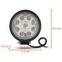 Imagem de Par Farol de Milha Redondo Universal Slim 9 LEDs 27W 12V Carro Moto Jeep Off-Road Auxiliar