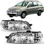 Imagem de Par Farol Fiat Palio Weekend G2 2001 a 2006 Carcaça Preta