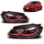 Imagem de Par Farol Golf Gti Mk7.5 2018 A 2020 Friso Vermelho Com Led