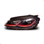 Imagem de Par Farol Golf Gti Mk7.5 2018 A 2020 Friso Vermelho Com Led