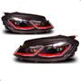 Imagem de Par Farol Golf Gti Mk7.5 2018 A 2020 Friso Vermelho Com Led