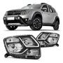 Imagem de Par Farol Mascara Negra Renault Duster Oroch 2016 2017 2018