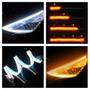 Imagem de Par Fita Barra Led DRL Farol Diurno Branco Seta Sequencial Laranja Âmbar Renault Sandero 2011 2012 2013 2014