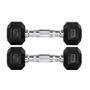 Imagem de Par Halteres 2kg +2kg Dumbbell Sextavado Emborrachado Pegada Cromada Gallant (GDb02F3B-Pt)