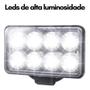 Imagem de Par Kit 2 Farol De Milha Farolete 8 Leds 12v 24v 24w 6000k