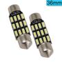 Imagem de Par Lâmpada de LED Torpedo 36mm 12v 12 Leds SMD 4014 MX2028 Luz Super Branca