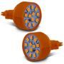 Imagem de Par Lâmpada T20 2 Polos 12 LEDs 24V Âmbar Luz de Ré Freio Seta Lanterna Dianteira Traseira