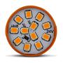 Imagem de Par Lâmpada T20 2 Polos 12 LEDs 24V Âmbar Luz de Ré Freio Seta Lanterna Dianteira Traseira