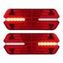 Imagem de Par Lanterna Traseira Led Triplo X Caminhão Carreta Universal Com Chicote - 12v