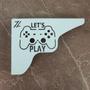 Imagem de Par Mãos Francesas Decorativas 20cm Canto Gamer Let's Play Aço Branco