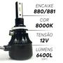 Imagem de Par Super Led 3200l Tipo Xenon 8000K Encaixe H27 880/881 Lâmpada Automotiva