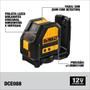 Imagem de Parafusadeira A Bateria Kit 1/4 12v Biv Dcf620+Dce088 Dck246d2t-Br Dewalt