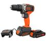 Imagem de Parafusadeira e Furadeira de Impacto Black + Decker Bivolt 20V Recarregável Laranja - BCD704C1-BR