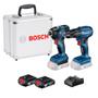 Imagem de Parafusadeira Furadeira Bosch GSB 185-LI, Chave impacto GDR 18V-200 e 2B