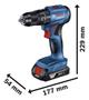 Imagem de Parafusadeira Furadeira de Impacto Bosch GSB 185 Li 18v Maleta 2 Baterias