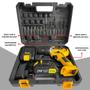 Imagem de Parafusadeira Furadeira Impacto Sem Fio Bateria Bivolt 21v c/ Maleta e Acessórios