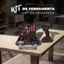 Imagem de Parafusadeira Furadeira Luatek 21v 1400 Rpm 2 Baterias  Kit Com Maleta e Ferramentas 