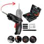 Imagem de Parafusadeira Kit Portátil Recarregável USB sem Fio com Maleta e 47 Bits  Rotação 360 Graus Bivolt