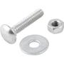 Imagem de Parafuso francês zincado 3/8" x 1.1/2" com porca e arruela cartela com 2 conjuntos
