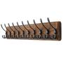 Imagem de Parede de rack de casaco de casaco dseap montada - 10 ganchos tri, 38-1/4" longo, pesado madeira parede casaco hanger casaco gancho para roupas jaqueta de chapéu roupa, natural & preto