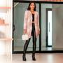 Imagem de Parka De Frio Blusa Cardigan Feminino Tricot Tamanho Único Kimono Quentinho Modal Xadrez Mulher Tendencia Inverno Lindo