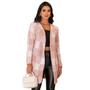 Imagem de Parka De Frio Blusa Cardigan Feminino Tricot Tamanho Único Kimono Quentinho Modal Xadrez Mulher Tendencia Inverno Lindo