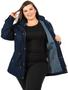 Imagem de Parka Plus Size Anistia Quebra Vento Capuz Removível Marinho