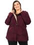 Imagem de Parka Plus Size Feminina Anistia Capuz Corta Vento Bordo