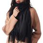 Imagem de Pashmina Cachecol Scarf Xale Echarpe Lenço Longo Inverno: Modelo Liso com Franjas Diversas Cores