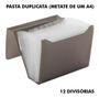 Imagem de Pasta 1/2 Ofício Fumê com 12 Divisórias e Fechamento Elástico Reforçada Proteção de Documentos