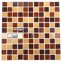 Imagem de Pastilha De Vidro Para Cozinha Banheiro Piscina Cristal Lisa Mescla 30x30cm Diversas Cores - La Bella Griffe
