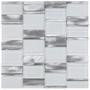 Imagem de Pastilha Mesclada de Vidro e Inox 29,4 X 29,8cm Petrus Glass Mosaic (placas) Branco/Metal