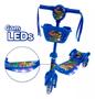 Imagem de Patinete 3 Rodas infantil Novo Modelo, 3 em 1, Led música e 3 rodas cesto