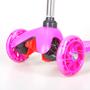 Imagem de Patinete Brinquedo Infantil Menina Rosa 4 Rodas Regulável Luzes Led Até 60 Kg Freio Duplo